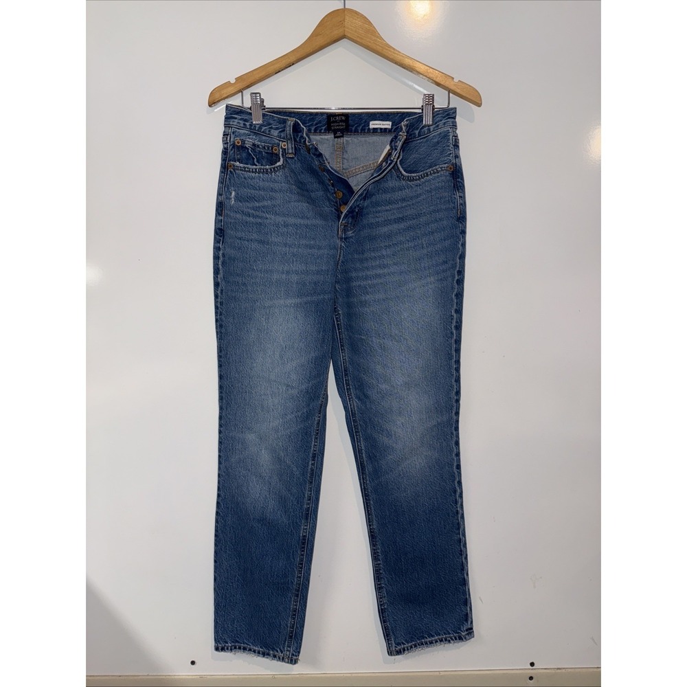 J.CREW High Rise Straight Jeans Size 26 Premium Edition Medium Wash Denim
